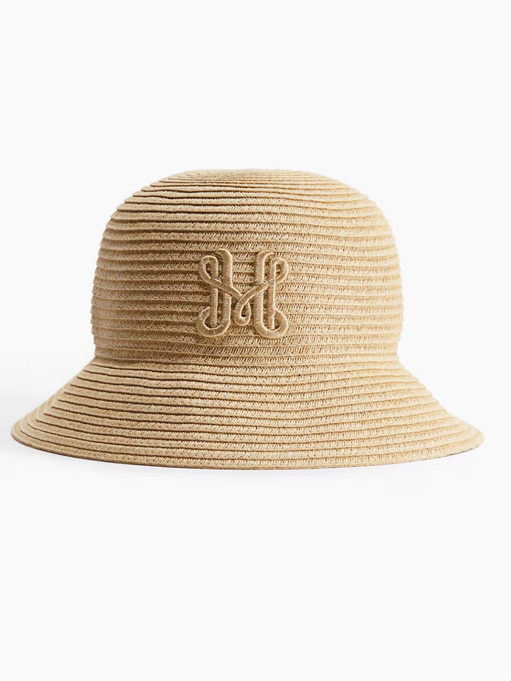 H&M Beige Woven Bucket Hat with Logo - Picture 2 of 2